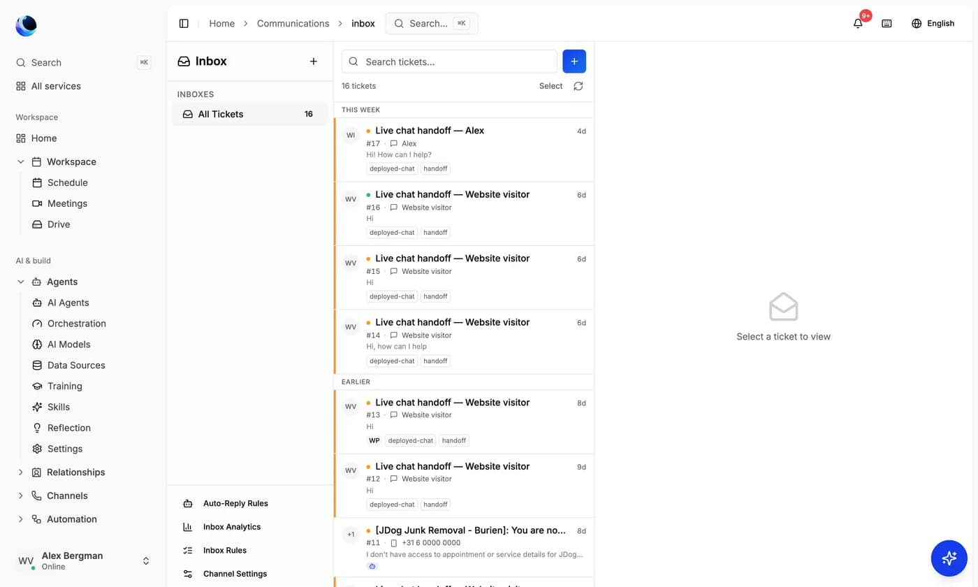 One inbox for every channel in Avyndo